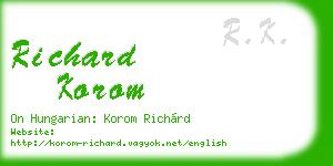richard korom business card